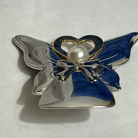 Vintage 94 Jane Pin/brooch Angel of Love Pearl Silver and Gold Signed - Picture 5 of 13